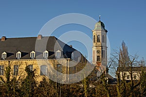 Old drongen abbey and bell tower