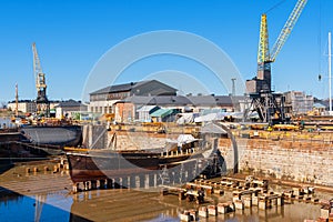 Old dry dock. Suomenlinna island, Finland