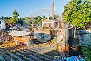 Old dry dock at Suomenlinna Sveaborg , sea fortress island in Helsinki, Finla