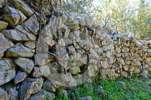 Old dry stone on island Ugljan, Dalmatia, Croatia