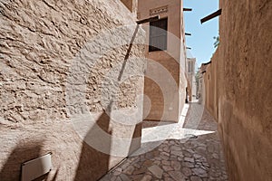 Old Dubai. Traditional Arabic streets in historical