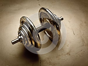 Old dumbbells weight