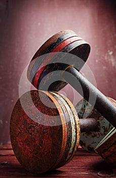 Old dumbbells
