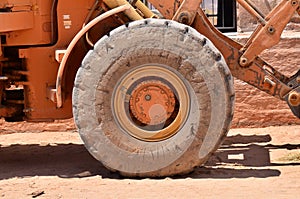 Old dusty Big Wheel loader Caterpillar Namibia Afrika