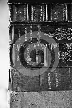 Old Dusty Books Black & White