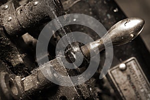 Old dusty cast iron machine