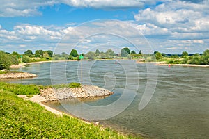 The old Dutch river IJssel between Zutphen and Deventer