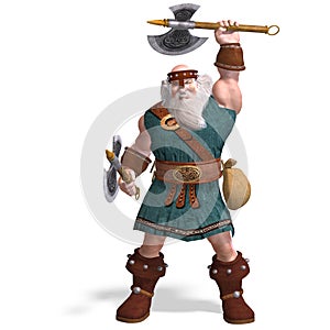 An old dwarf with an axe