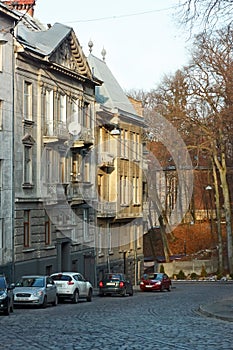 Old dwelling houses in Lviv, Ukraine