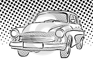 Old East German Car, Dotted Background photo