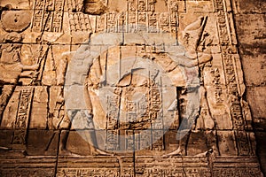 Old egypt hieroglyphs carved