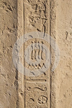 Old egypt hieroglyphs carved on the stone