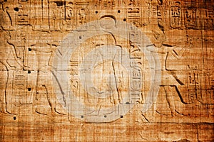 Old egypt hieroglyphs carved on the stone