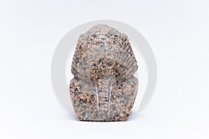 Old egyptian bust of handcrafted out of granite pharaoh