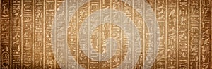 Old Egyptian hieroglyphs on an ancient background. Wide historical and culture background. Ancient Egyptian hieroglyphs as a