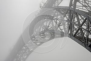 Old Eiffel Oporto foggy bridge