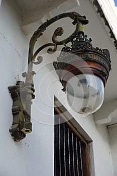 Old elaborately adorned street lamp in Stone Town, Zanzibar