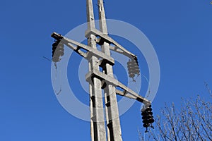 Old electric concrete pole