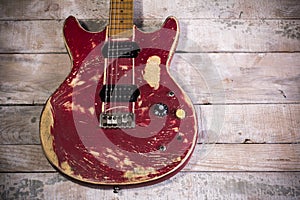 Old electric guitar red