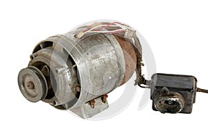 Old electric motor (isolated)