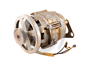 Old electric motor with pulley