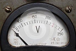 Old electric voltmeter