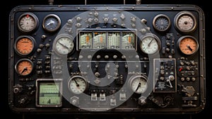 Old electrical equipment abstract background.