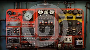 Old electrical equipment abstract background.