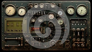 Old electrical equipment abstract background.