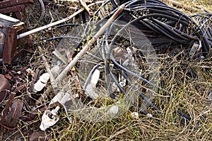 Old electricity power lines discarded.