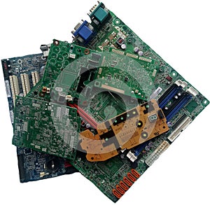 Old electronic circuit Board with radio components