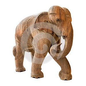 Old elephant model on isolated background