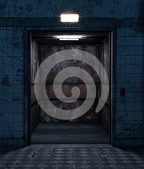 An old elevator in abandoned house