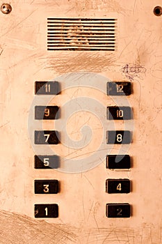 Old elevator panel