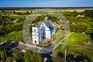 Old Elias church in Subotiv, Cherkasy region. Aerial view