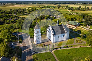 Old Elias church in Subotiv, Cherkasy region. Aerial view