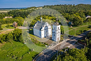 Old Elias church in Subotiv, Cherkasy region. Aerial view