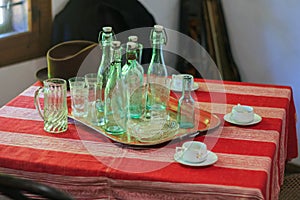 Old empty glass bottles