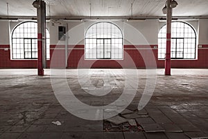 An old empty industrial warehouse interior