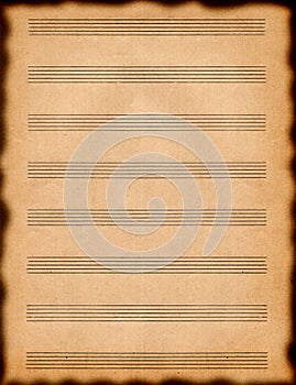 Old empty musical paper