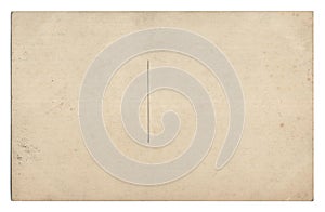 Old empty postcard isolated on white