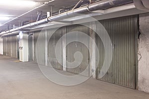 Old empty underground garage with copy space for your text