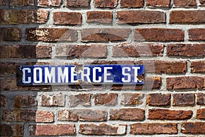 Old enamel streetsign Commerce Road