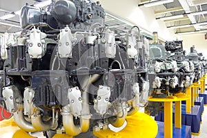 Old engine of fighter jet close up