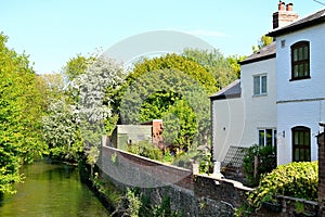 old English cottage on the river