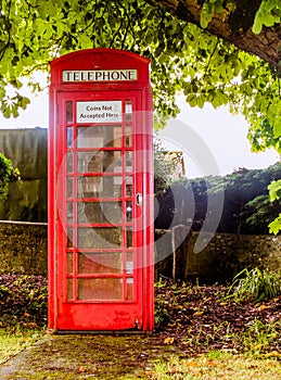 An Old English, Red Telephone Kiosk