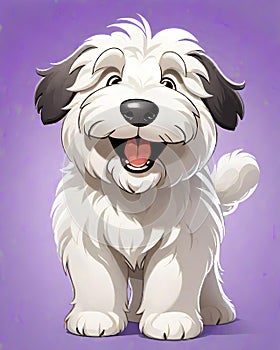 Old English Sheepdog puppy dog cartoon character