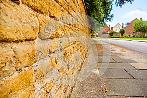 Old English traditional cottage brick wall or fence