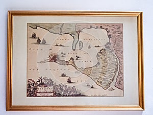 Old engraved map of Cadiz