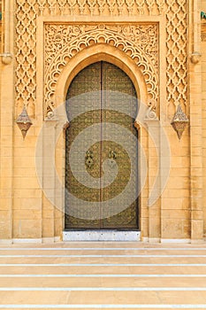 Old entrance door at the Royal palace in Morocco Fes